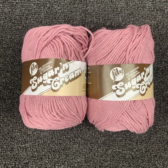 Lily Other - Lot Of 2 Lily Sugar'n Cream Yarn Rose Pink Worsted 100% Cotton 4oz Each